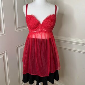 2015 Victoria’s Secret magenta babydoll lingerie slip dress